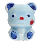 Perle ourson 19.5x16 mm en céramique - Multi Bleu x1|raw }}