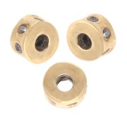 Perle rondelle 5x3 mm avec oxydes de zirconium - Doré à l'or fin - Crystal x1