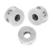 Perle rondelle 5x3 mm avec oxydes de zirconium - Placage Argent fin - Crystal x1