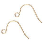 Crochets d'oreilles 13 mm - Acier inoxydable 316L Doré x2