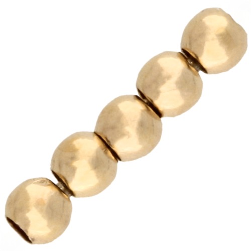 Perles rondes 1.8 mm - trou de 0.9 mm - Argent 925 Doré à l'or fin x100