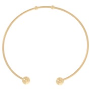 Petit bracelet jonc 61.5 mm avec boules - Acier inoxydable 304 Doré x1