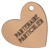 Pendentif coeur 39x45mm plexiglass effet miroir - Partenaire Particulier - Marron|raw }}
