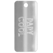 Pendentif rectangle 55x25 mm plexiglass - effet miroir - Papy cool - Argenté x1