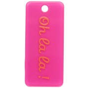 Pendentif rectangle 55x25mm acétate - Oh la la ! - Rose fluo - Orange x1