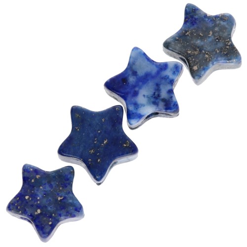 Perles étoile 6 mm en pierre gemme - Lapis lazuli x4