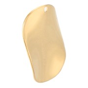 Pendentif rond ondulé 21 mm - Doré à l'or fin x1