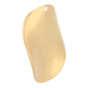 Pendentif rond ondulé 21 mm - Doré à l'or fin x1