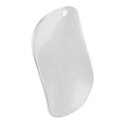 Pendentif rond ondulé 21 mm - Placage Argent fin x1