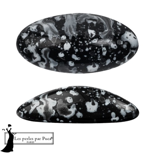 Athos 3D par Puca® cabochon ovale en verre 20x10 mm - Enamel Grey x1
