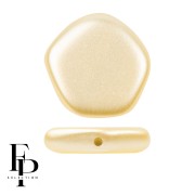 Perle en verre pentagone 15x15 mm The Cute Polygon - Pastel Cream x4