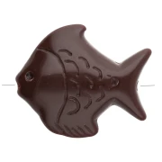 Perle poisson 25x30 mm en acrylique - Marron foncé x1