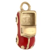 Breloque - Breloque cabriolet 17x7 mm avec résine époxy - Acier Inox 304 Doré - Rouge x1 Breloque cabriolet 17x7 mm avec résine époxy - Acier Inox 304 Doré - Rouge x1