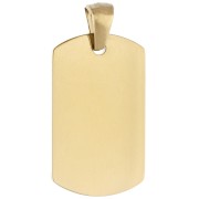 Pendentif plaque rectangle arrondi 25x15 mm - Acier inoxydable 316L Doré x1