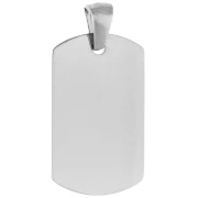 Pendentif plaque rectangle arrondi 25x15 mm - Acier inoxydable 316L x1