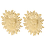 Boucles d'oreilles cœur Ex-Voto 36.5x32 mm - Acier inoxydable Doré 304 x2|raw }}