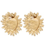 Boucles d'oreilles cœur Ex-Voto 36.5x32 mm - Acier inoxydable Doré 304 x2