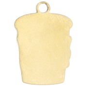 Breloque tasse de café 15x11 mm résine époxy - Acier inox 304 Doré - Blanc x1
