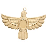 Pendentif aigle 28x37 mm avec cabochon Lapis lazuli - Acier inox 304 Doré x1
