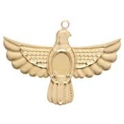 Pendentif aigle 28x37 mm avec cabochon Lapis lazuli - Acier inox 304 Doré x1