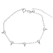 Bracelet maille Forçat 1.6 mm avec 5 perles stoppeur 5 mm - Acier inox 304 x20cm|raw }}