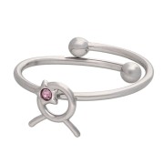 Bague réglable signe du zodiaque - Taureau - Acier inox 304L - Violet x1|raw }}