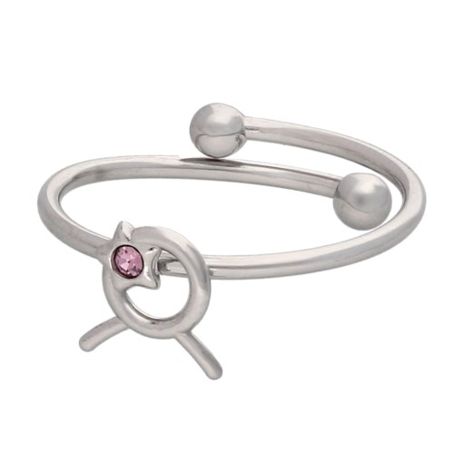 Bague réglable signe du zodiaque - Taureau - Acier inox 304L - Violet x1