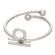 Bague réglable signe du zodiaque - Balance - Acier inox 304L - Péridot x1