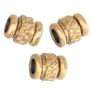 Perles tubes texturés 5x4 mm - Acier inoxydable 303 Doré x5|raw }}