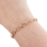 Chaîne maille Fantaisie alternée 6.4 mm - Acier inoxydable 304 Doré x1m