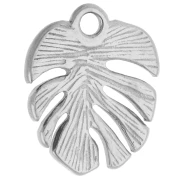 Breloque feuille de monstera 17x14 mm - Acier inoxydable 316 x1