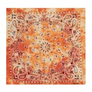 Bandana 100% coton - motif Cachemire - effet délavé - Orange x1