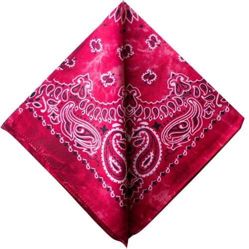 Bandana 100% coton - motif Cachemire - effet délavé - Rouge x1