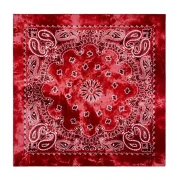Bandana 100% coton - motif Cachemire - effet délavé - Rouge x1