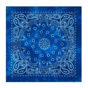 Bandana 100% coton - motif Cachemire - effet délavé - Bleu roi x1