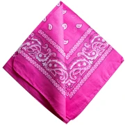 Bandana 100% coton - motif Cachemire - Rose fluo x1