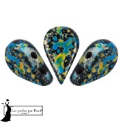 Perles en verre Amos® par Puca® 5x8 mm - Enamel Blue Yellow x10g