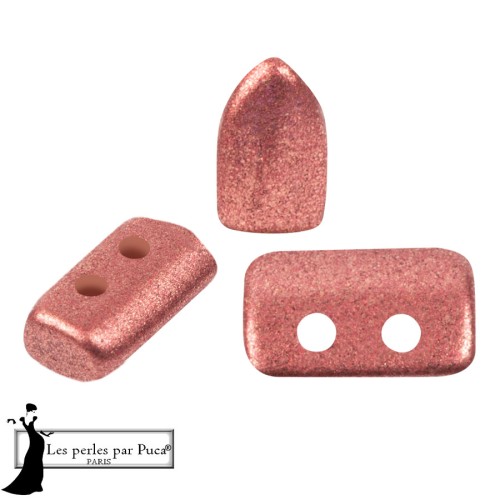 Perles en verre Piros® par Puca® 2x5 mm - Bronze Indian Rose x10g