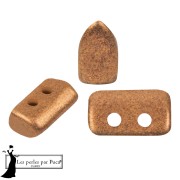 Perles en verre Piros® par Puca® 2x5 mm - Apricot Metallic Mat x10g