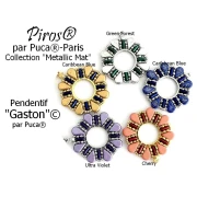 Perles en verre Piros® par Puca® 2x5 mm - Caribbean Blue Metallic Mat x10g