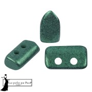 Perles en verre Piros® par Puca® 2x5 mm - Green Forest Metallic Mat x10g