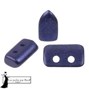 Perles en verre Piros® par Puca® 2x5 mm - Royal Blue Metallic Mat x10g