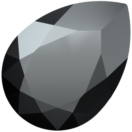 Cabochon PureCrystal 4320 6x4 mm - Jet Hematite x1