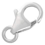Fermoir mousqueton 10 mm avec anneau ouvert - Argent 925 x1