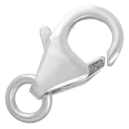 Fermoir mousqueton 10 mm avec anneau ouvert - Argent 925 x1