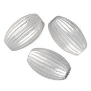 Perles olive striée 4.5x3 mm - Argent 925 x15