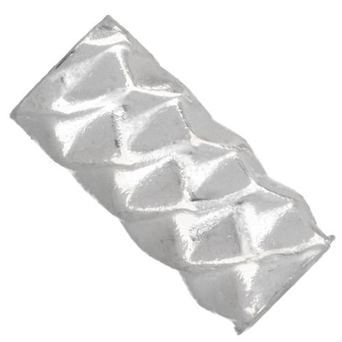 Perle tube 10x4.5 mm effet diamanté - Argent 925 x1