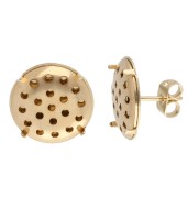 Clous d'oreilles tamis 14 mm - Doré à l'or fin x2|raw }}