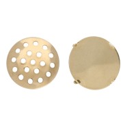 Clous d'oreilles tamis 14 mm - Doré à l'or fin x2