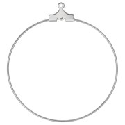 Supports boucles d'oreilles - créoles à décorer 40 mm - 1 trou - Argenté x2|raw }}